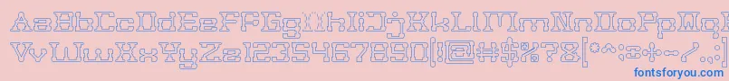 POST ROCK Hollow Font – Blue Fonts on Pink Background