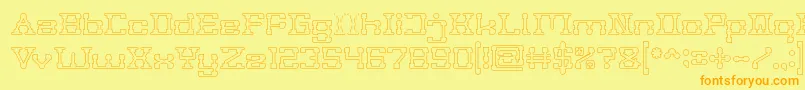 POST ROCK Hollow Font – Orange Fonts on Yellow Background