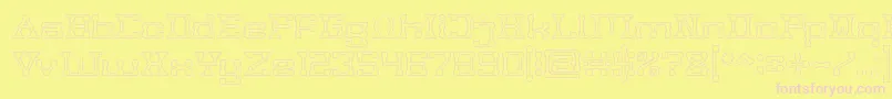 POST ROCK Hollow Font – Pink Fonts on Yellow Background