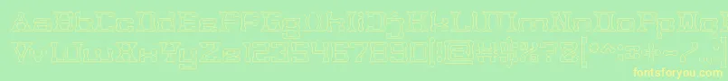 Шрифт POST ROCK Hollow – жёлтые шрифты на зелёном фоне