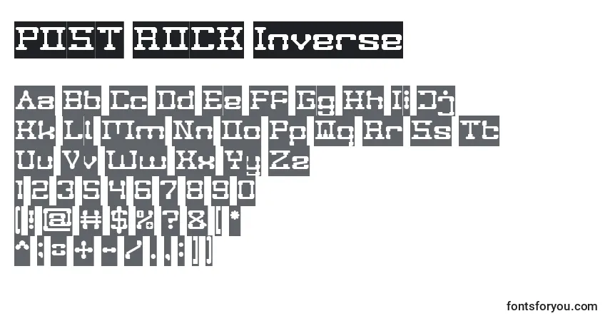 Шрифт POST ROCK Inverse – алфавит, цифры, специальные символы