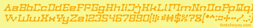 POST ROCK Italic Font – Orange Fonts on Yellow Background