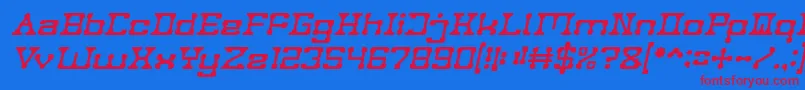 POST ROCK Italic Font – Red Fonts on Blue Background