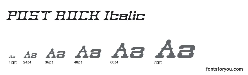 Tamaños de fuente POST ROCK Italic