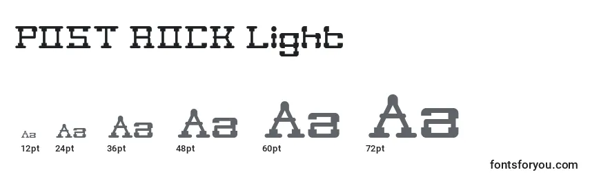 Размеры шрифта POST ROCK Light