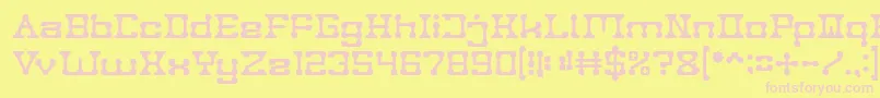 POST ROCK-fontti – vaaleanpunaiset fontit keltaisella taustalla