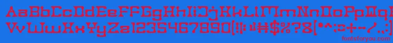 POST ROCK Font – Red Fonts on Blue Background