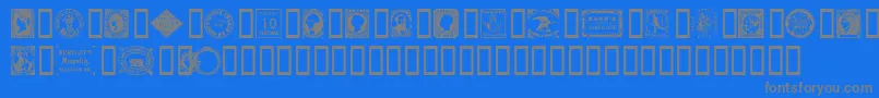 postagestamps Font – Gray Fonts on Blue Background