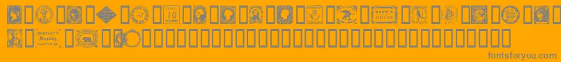 postagestamps Font – Gray Fonts on Orange Background