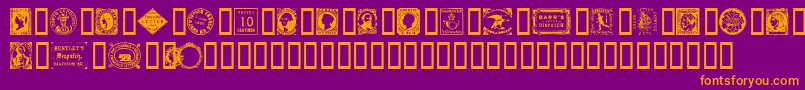 postagestamps Font – Orange Fonts on Purple Background