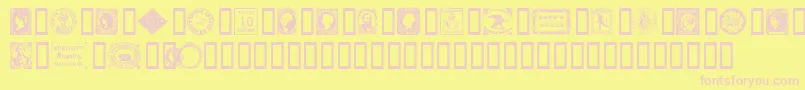 postagestamps Font – Pink Fonts on Yellow Background