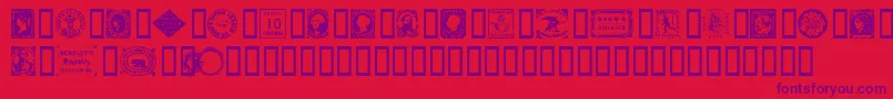 postagestamps Font – Purple Fonts on Red Background