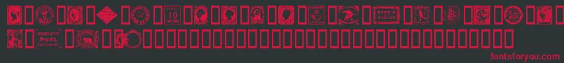 postagestamps Font – Red Fonts on Black Background