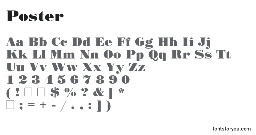 Czcionka Poster (137198) – alfabet, cyfry, specjalne znaki