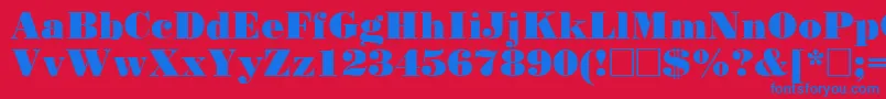 Poster Font – Blue Fonts on Red Background