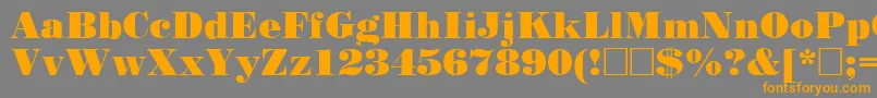 Weitere Informationen zur Poster-Schriftart Poster-Schriftart – Orangefarbene Schriften auf grauem Hintergrund