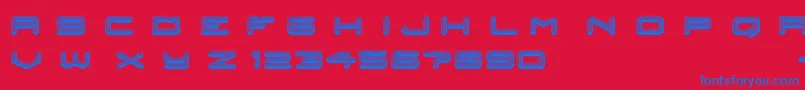 posthuman Font – Blue Fonts on Red Background