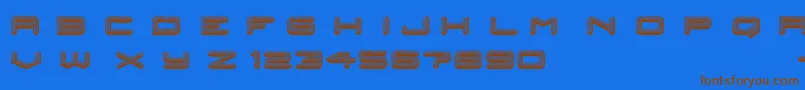 posthuman Font – Brown Fonts on Blue Background