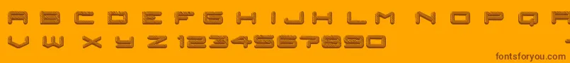 posthuman Font – Brown Fonts on Orange Background