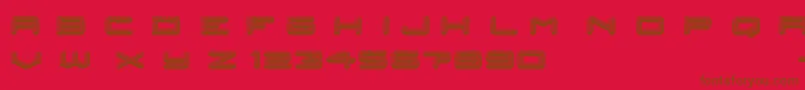 posthuman Font – Brown Fonts on Red Background