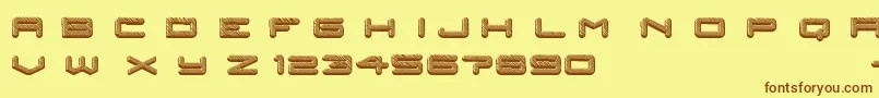 posthuman Font – Brown Fonts on Yellow Background