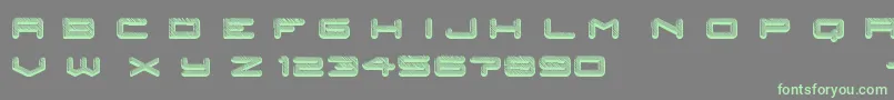 posthuman-Schriftart – Grüne Schriften auf grauem Hintergrund