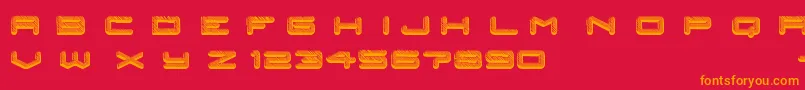 posthuman Font – Orange Fonts on Red Background