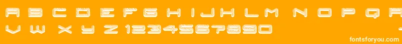 posthuman Font – White Fonts on Orange Background