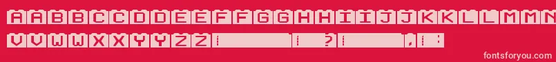 フォントBuildingBlocks – 赤い背景にピンクのフォント