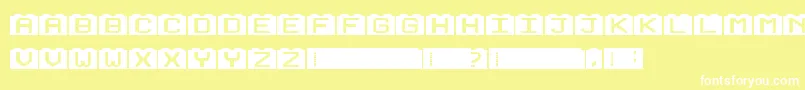 フォントBuildingBlocks – 黄色い背景に白い文字