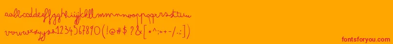 ArsenaleWhite-Schriftart – Rote Schriften auf orangefarbenem Hintergrund