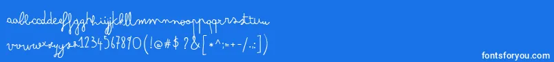 Weitere Informationen zur ArsenaleWhite-Schriftart ArsenaleWhite-Schriftart – Weiße Schriften auf blauem Hintergrund