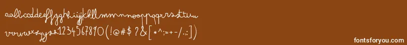 Weitere Informationen zur ArsenaleWhite-Schriftart ArsenaleWhite-Schriftart – Weiße Schriften auf braunem Hintergrund