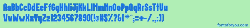 Postillon Font – Blue Fonts on Green Background