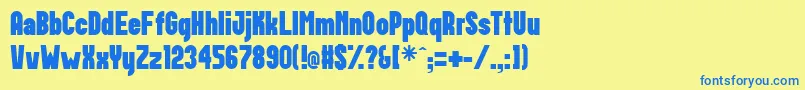 Postillon Font – Blue Fonts on Yellow Background