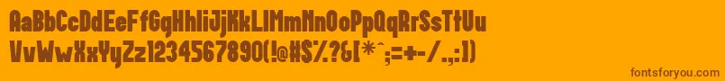 Postillon Font – Brown Fonts on Orange Background