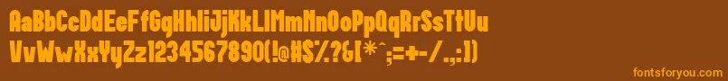 Postillon Font – Orange Fonts on Brown Background