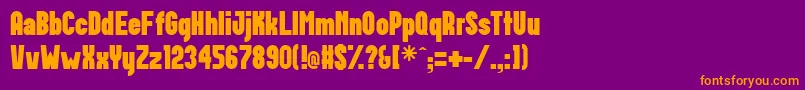 Postillon Font – Orange Fonts on Purple Background