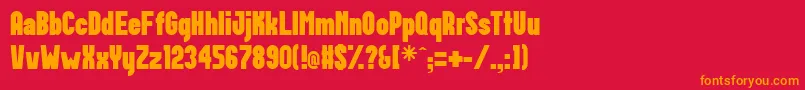Postillon Font – Orange Fonts on Red Background