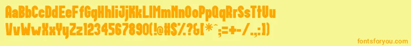 Postillon Font – Orange Fonts on Yellow Background