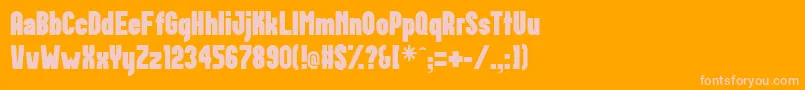 Postillon Font – Pink Fonts on Orange Background