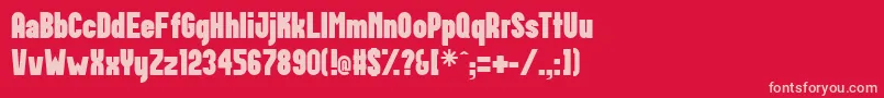 Postillon Font – Pink Fonts on Red Background