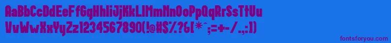 Postillon Font – Purple Fonts on Blue Background
