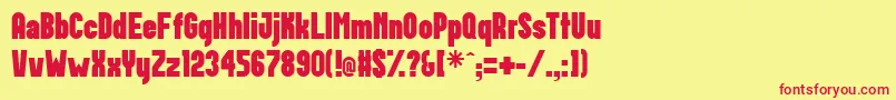 Postillon Font – Red Fonts on Yellow Background