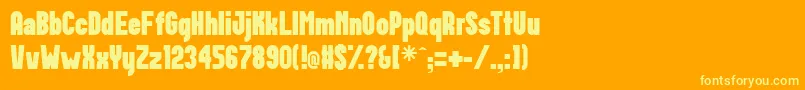 Postillon Font – Yellow Fonts on Orange Background