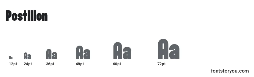 Postillon Font Sizes