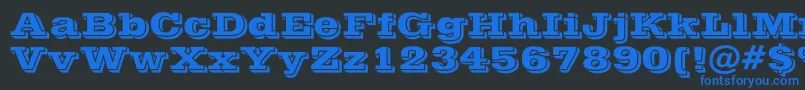 Weitere Informationen zur POSTOFFICE-Schriftart POSTOFFICE-Schriftart – Blaue Schriften auf schwarzem Hintergrund