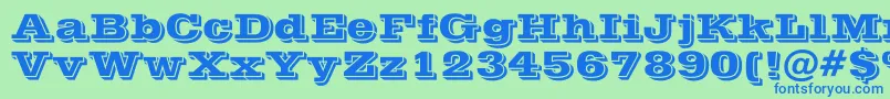 fuente POSTOFFICE – Fuentes Azules Sobre Fondo Verde