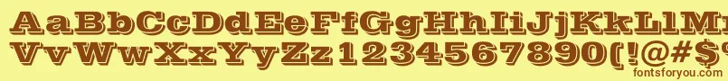 POSTOFFICE Font – Brown Fonts on Yellow Background