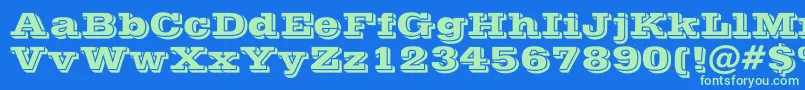 POSTOFFICE Font – Green Fonts on Blue Background